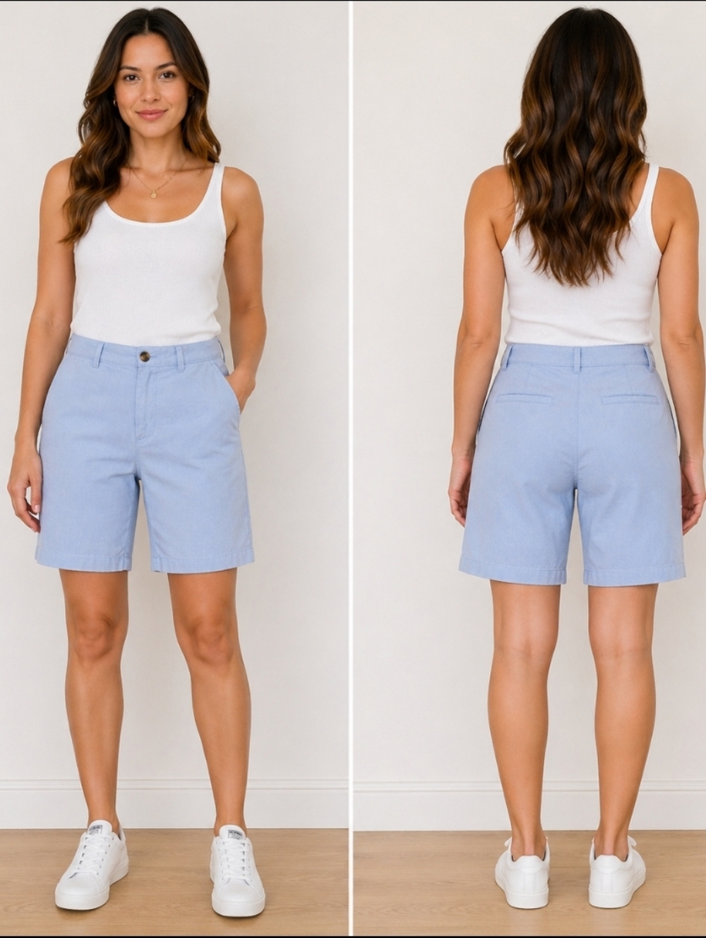 💙 Merona High Rise Light Blue Cotton Bermuda Shorts Womens 28